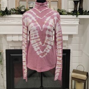 We The Free Psychedelic Long Sleeve Mock Neck Moody Blossom Size Medium